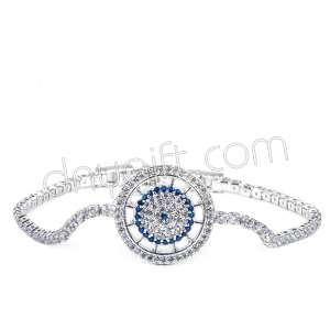 Zirkon Taşlı Şeritli Nazar Bileklik