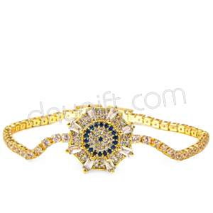 Zirkon Taşlı Şeritli Nazar Bileklik