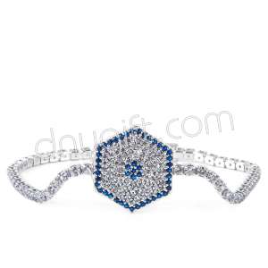 Zirkon Taşlı Şeritli Nazar Bileklik