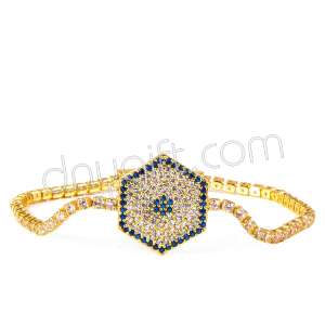 Zirkon Taşlı Şeritli Nazar Bileklik