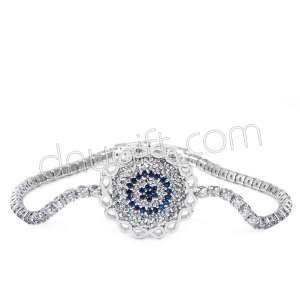 Zirkon Taşlı Şeritli Nazar Bileklik