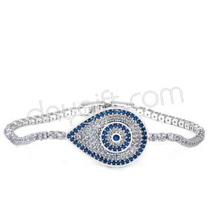 Zirkon Taşlı Şeritli Damla Bileklik