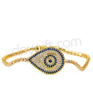 Zirkon Taşlı Şeritli Damla Bileklik