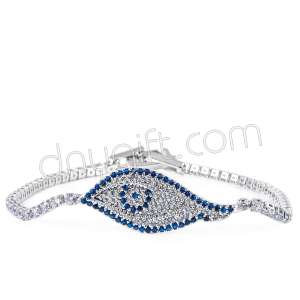 Zirkon Taşlı Şeritli Göz Bileklik