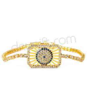 Zirkon Taşlı Şeritli Nazar Bileklik