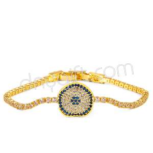 Zirkon Taşlı Şeritli Dalga Bileklik