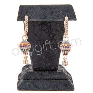 Zirkon Taşlı Balon Küpe