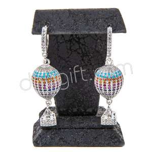 Zirkon Taşlı Balon Küpe