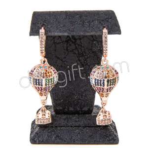 Zirkon Taşlı Balon Küpe