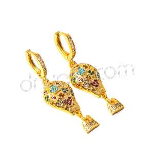 Zirkon Taşlı Balon Küpe