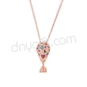 Zirkon Taşlı Balon Kolye