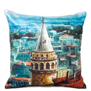 45x45 Galata Kulesi Baskılı Minder