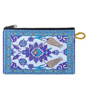 Lale Desenli Dokuma Cüzdan