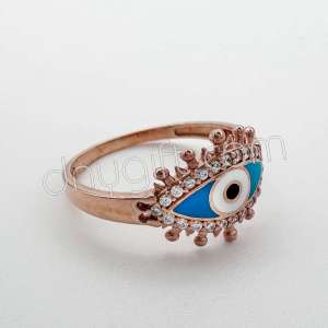 925 Ayar Taşlı Gümüş Göz Yüzük 2,05 Gr