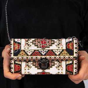 Zincirli Dokuma Bayan Cüzdan Kapaklı Büyük