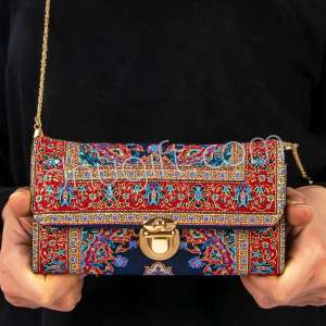 Zincirli Dokuma Bayan Cüzdan Kapaklı Büyük