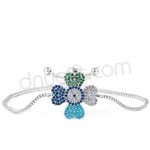 Zirkon Taşlı Yonca Bileklik