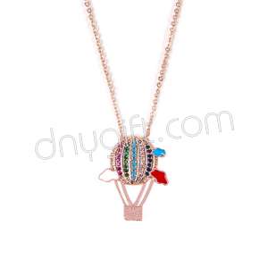 Zirkon Taşlı Balon Kolye