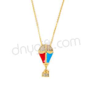 Zirkon Taşlı Balon Kolye