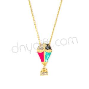 Zirkon Taşlı Balon Kolye