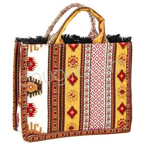 Kilim Desenli Otantik Kol Çantası