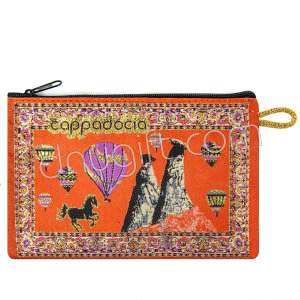 Kapadokya Desenli Dokuma Cüzdan