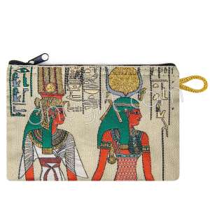 Antik Mısır Desenli Dokuma Cüzdan