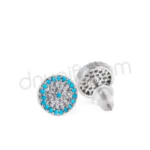 Zirkon Taşlı Nazarlı Küpe