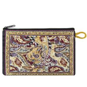 Kilim Desenli Dokuma Cüzdan