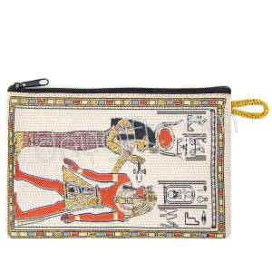 Antik Mısır Desenli Dokuma Cüzdan