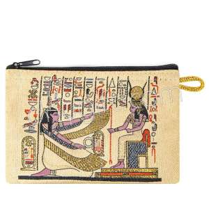 Antik Mısır Desenli Dokuma Cüzdan