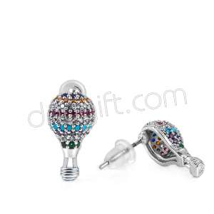 Zirkon Taşlı Balon Küpe