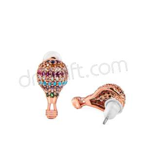 Zirkon Taşlı Balon Küpe