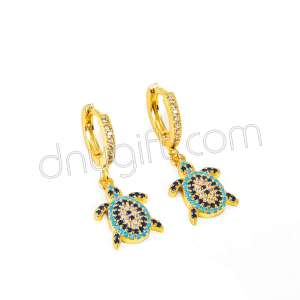 Zirkon Taşlı Kaplumbağa Küpe