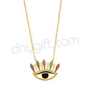 Zirkon Taşlı Göz Kolye