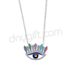 Zirkon Taşlı Göz Kolye