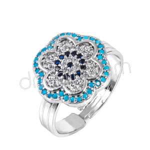 Zirkon Taşlı Nazarlı Yüzük