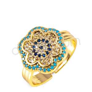 Zirkon Taşlı Nazarlı Yüzük