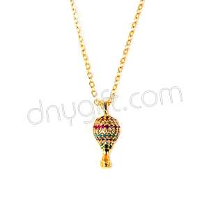 Zirkon Taşlı Balon Kolye