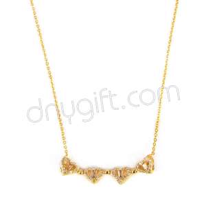 Zirkon Taşlı Yonca Kolye