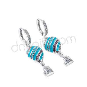 Zirkon Taşlı Balon Küpe