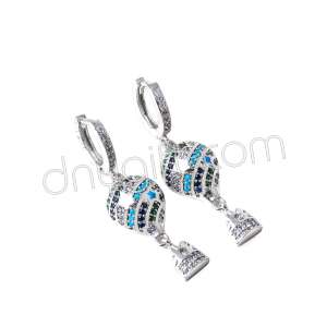 Zirkon Taşlı Balon Küpe