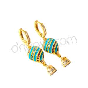 Zirkon Taşlı Balon Küpe