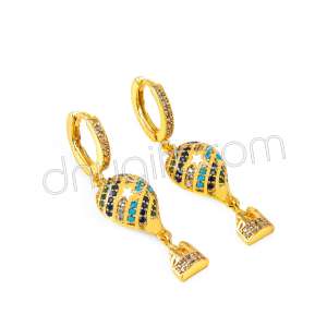 Zirkon Taşlı Balon Küpe