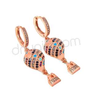 Zirkon Taşlı Balon Küpe