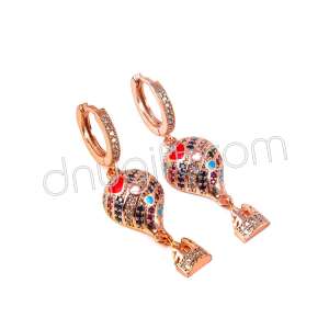 Zirkon Taşlı Balon Küpe