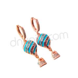 Zirkon Taşlı Balon Küpe