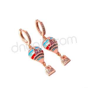 Zirkon Taşlı Balon Küpe