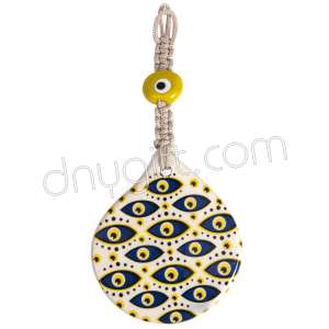 Nazar Boncuğu Desenli Seramik Duvar Süsü