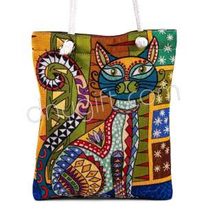 Goblen Otantik Kedi Desenli Heybe Çanta